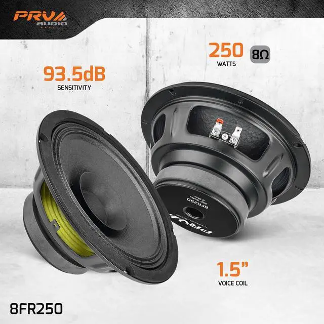 Alt view image 2 of 7 - 8FR250 8 Inch Full Range Speaker, 8 Ohms, 250 Watts Continuous Program Power, 125 Watts RMS Power, 93.5 dB, Full-Range Driver Loudspeaker for Pro Audio Systems (Single)