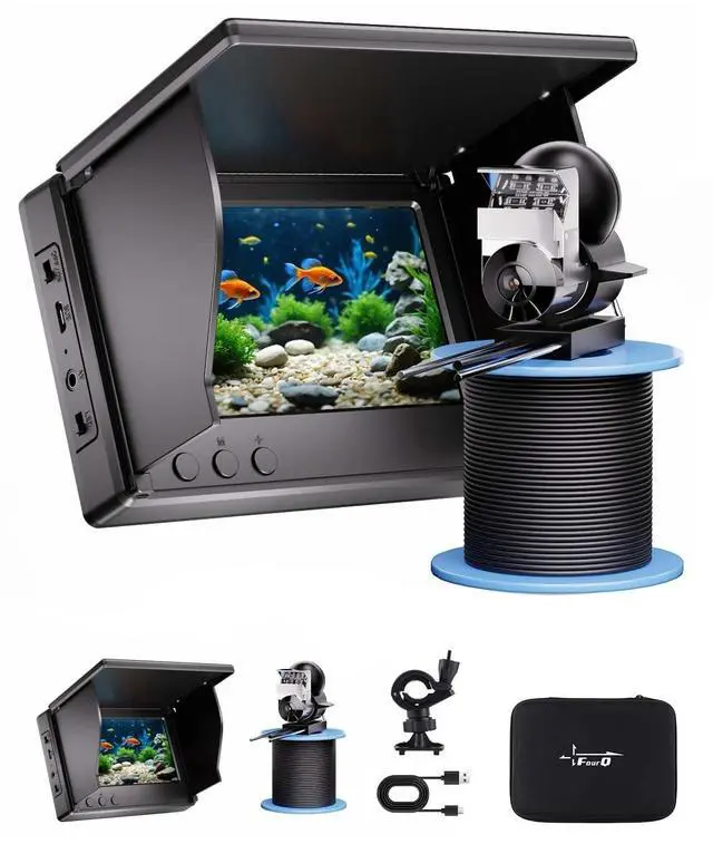 Main image of Underwater Fishing Camera,Fishing Camera with Infrared Night Vision Light, Portable Fish Finder with 100ft Cable, 4.3 Inch LCD and Upgraded HD Lens for Ice Lake Boat Kayak Fishing