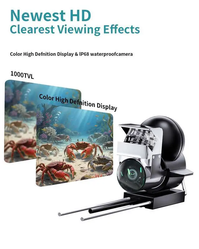 Alt view image 3 of 7 - Underwater Fishing Camera,Fishing Camera with Infrared Night Vision Light, Portable Fish Finder with 100ft Cable, 4.3 Inch LCD and Upgraded HD Lens for Ice Lake Boat Kayak Fishing