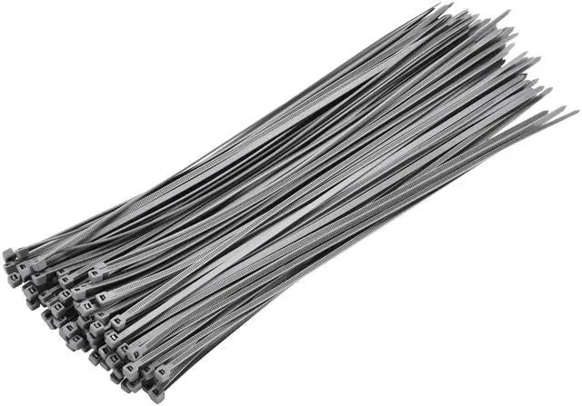 Main image of Zip Ties Pack of 100-12'' Gray Heavy Duty Cable Ties - 40lb Strength Self-Locking Nylon Wire Ties - Weather-Resistant Zip Tie for Cable Management and Securing Various Items