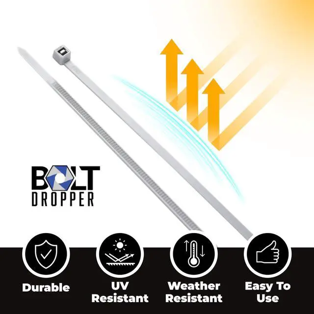 Alt view image 3 of 7 - Zip Ties Pack of 100-12'' Gray Heavy Duty Cable Ties - 40lb Strength Self-Locking Nylon Wire Ties - Weather-Resistant Zip Tie for Cable Management and Securing Various Items