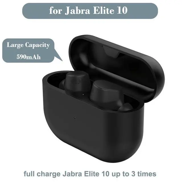 Alt view image 2 of 7 - Charging Case for Jabra Elite 10, Replacement Charger Battery Case 590mAh for Jabra Elite 10 (Black)