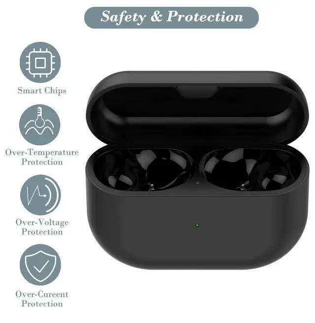 Alt view image 6 of 7 - Charging Case for Jabra Elite 10, Replacement Charger Battery Case 590mAh for Jabra Elite 10 (Black)