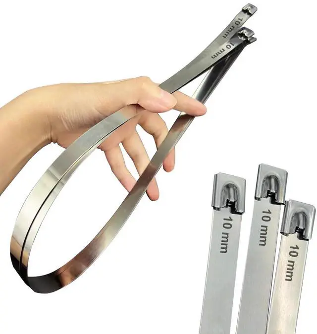 Main image of Metal Zip Ties Heavy Duty, 24 Inch Industrial Cable Ties 550Lb 40Pcs | Wide 304 Stainless Steel Tie Wraps, UV resistant Wire ties bulk for Exhaust Wrap, Garden Ties, pipes, Poultry Fence