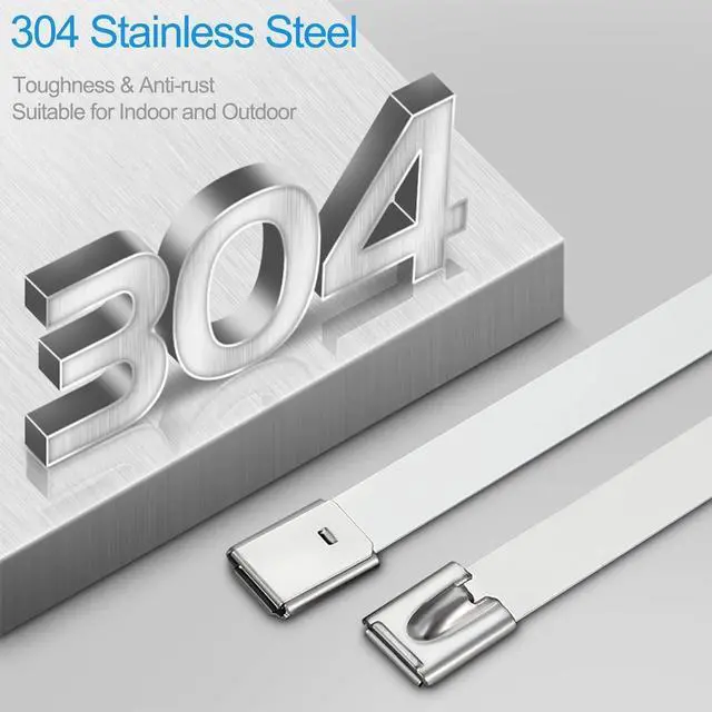 Alt view image 4 of 6 - Metal Zip Ties Heavy Duty, 24 Inch Industrial Cable Ties 550Lb 40Pcs | Wide 304 Stainless Steel Tie Wraps, UV resistant Wire ties bulk for Exhaust Wrap, Garden Ties, pipes, Poultry Fence
