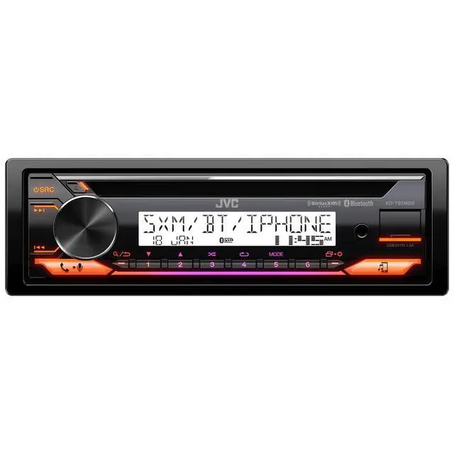 Alt view image 2 of 4 - KD-T92MBS Marine Powersport Audio CD Receiver 22W RMS/50W Max x 4, Bluetooth, USB, Time Alignment, 13 Band EQ, 2/3 Way Crossover, 6-Channel 4V Pre-Amp Output, Adjustable Color LED Display
