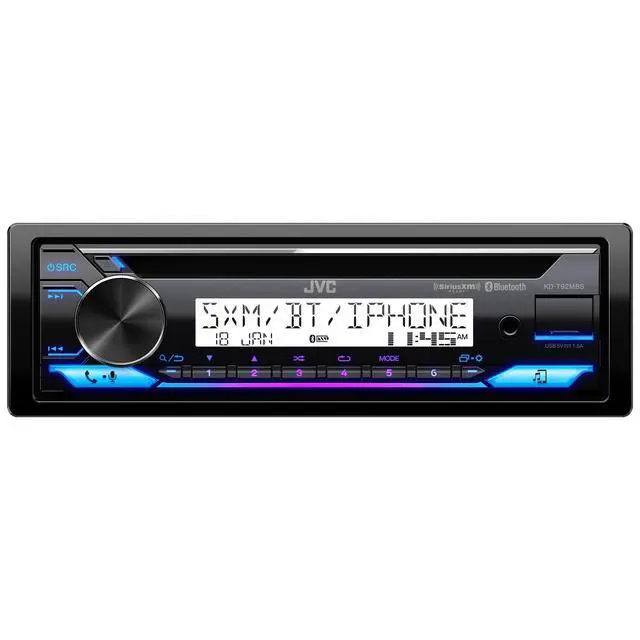 Alt view image 3 of 4 - KD-T92MBS Marine Powersport Audio CD Receiver 22W RMS/50W Max x 4, Bluetooth, USB, Time Alignment, 13 Band EQ, 2/3 Way Crossover, 6-Channel 4V Pre-Amp Output, Adjustable Color LED Display