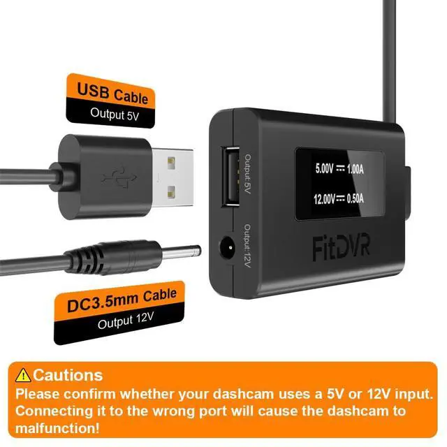 Alt view image 3 of 6 - Dash Camera Power Adapter (10-Pin) for Chevrolet GMC Buick Cadillac Chevy, Connect Auto Dimming Rearview Mirror, USB Power Source, Easy to Install, 5V 12V Output, for Dashcam, Radar, D3-019