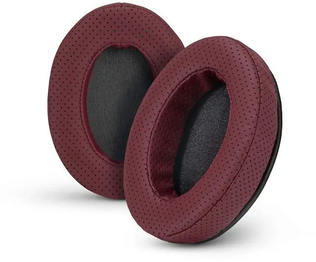 Main image of Replacement Memory Foam Earpads - Suitable for Many Other Large Over The Ear Headphones - AKG, HifiMan, ATH, Philips, Fostex (Perforated Red)