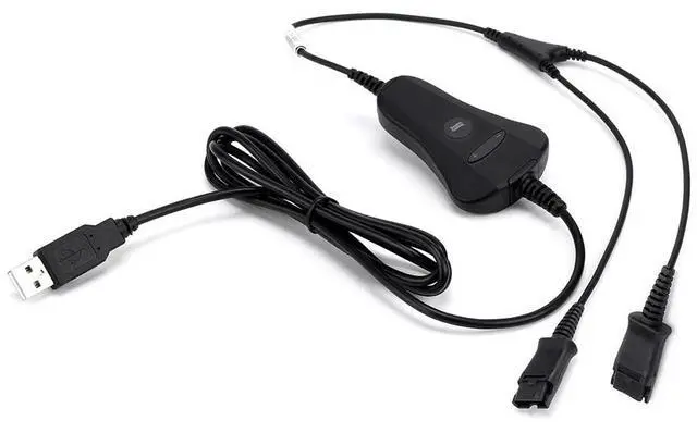 Main image of PLT-QD USB Training Cable Y Splitter-Adapter - Quick Disconnect Cord with Mute&Volume Control for 4-Pin Plantronic-QD Headsets&Computer