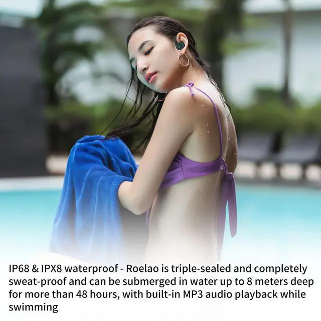 Alt view image 4 of 7 - Bone Conduction Swimming Headphones with Open Ear Bluetooth Headphones and MP3 Player 2-in-1, 10 H Battery Life, Bluetooth 5.4 Open Ear Headset, Suitable for Swimming, Running, Cycling