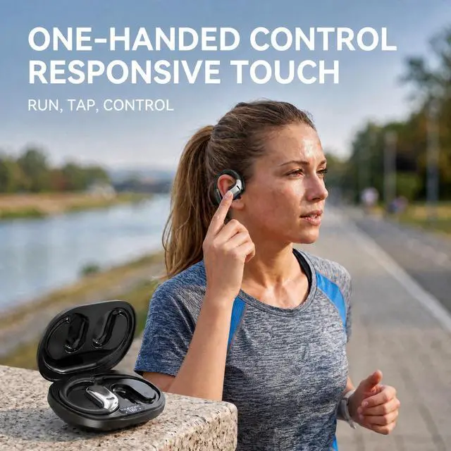 Alt view image 6 of 7 - Open Ear Wireless Earbuds Bluetooth for Samsung,Waterproof,for Run | Features Ear Hooks,for Gyms and Sport, Compatible with Samsung Products,Touch-Sensitive Operation,Long Battery Life