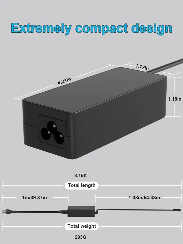Alt view image 4 of 7 - 65W 45W Charger Compatible with Lenovo V14 V15 N22 N42 Yoga 710 IdeaPad Slim Flex 1 3 5 4 6 100 110 130 310 310S 320 330 L340 510 520 530 C340 C640 S130 S145 S340 S540 S740 Laptop