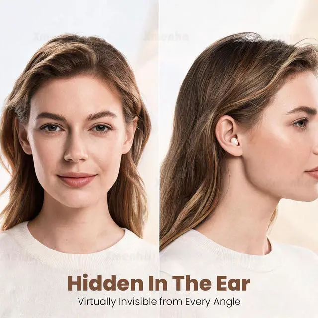 Alt view image 4 of 7 - Skintone Nude Small Mini Invisible Earbuds Wireless Bluetooth Ear Buds for Small Ears Canals Women Kids, Skin Color Tiny Smallest Micro Discreet Hidden Headphones Comfortable Earbuds Wireless for Work