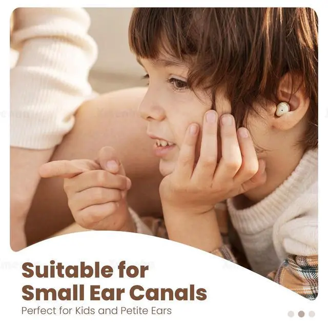 Alt view image 6 of 7 - Skintone Nude Small Mini Invisible Earbuds Wireless Bluetooth Ear Buds for Small Ears Canals Women Kids, Skin Color Tiny Smallest Micro Discreet Hidden Headphones Comfortable Earbuds Wireless for Work