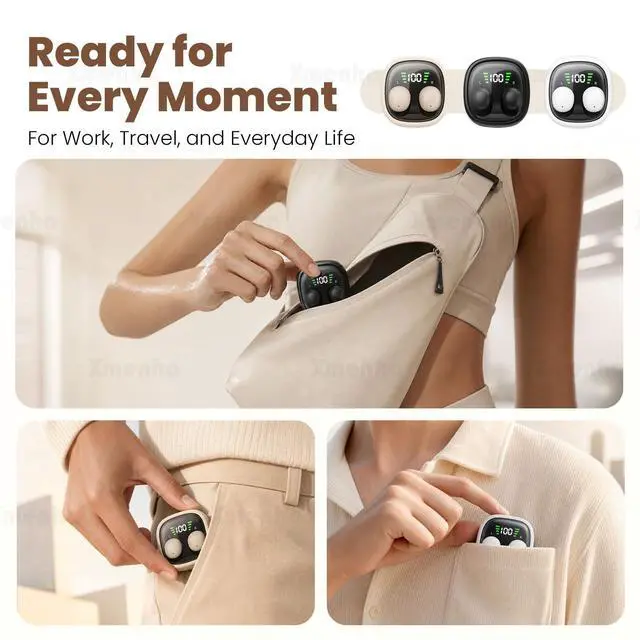 Alt view image 7 of 7 - Skintone Nude Small Mini Invisible Earbuds Wireless Bluetooth Ear Buds for Small Ears Canals Women Kids, Skin Color Tiny Smallest Micro Discreet Hidden Headphones Comfortable Earbuds Wireless for Work