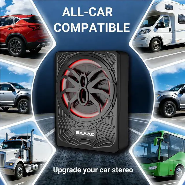 Alt view image 6 of 7 - Powered Underseat Subwoofer Amp RGB, fits Car/Truck, 10" 1200W | Slim powered sub and amp combo for car or truck. Adjustable bass boost, gain & low pass. Beat-synced RGB lighting