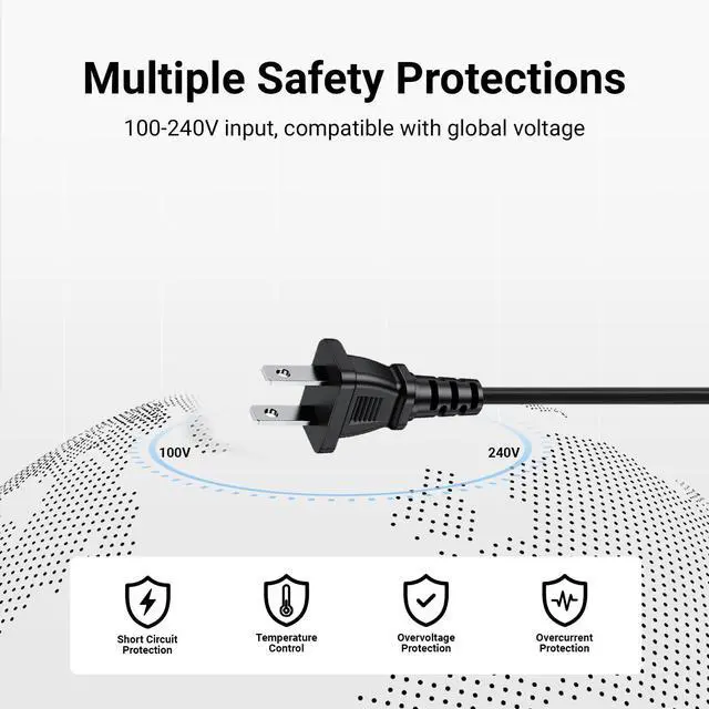 Alt view image 3 of 7 - 4.9Ft AC Power Cord Compatible with TCL Roku 55 65 75 Class 6 Series 4K Smart TV Series R635 55R635 65R625 65R635 75R635 75S431 75S435 75-R635 Mini-LED QLED Dolby Vision HDR