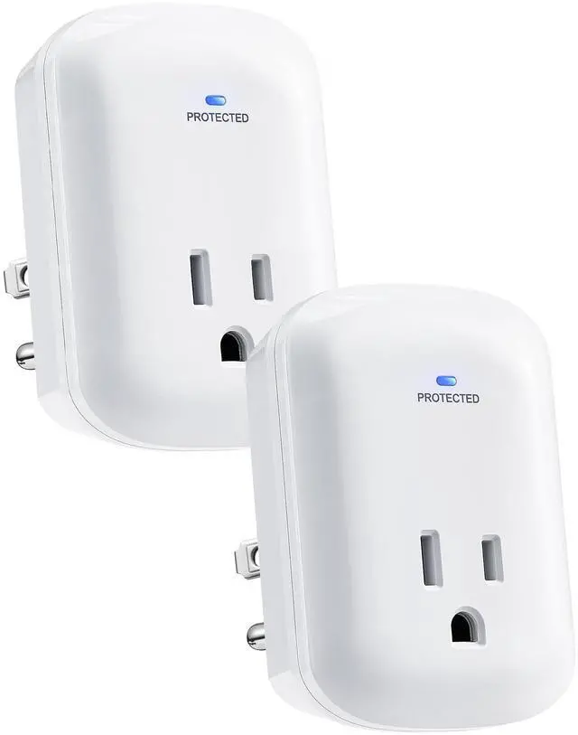 Main image of Single Outlet Surge Protector 1470J Wall Surge Protector Outlet | 900V VPR,15A/1875W Ground Protected Light Indicator for TV, Fridge, Microwave, Garage, Computer, Workshop, 2 Pack