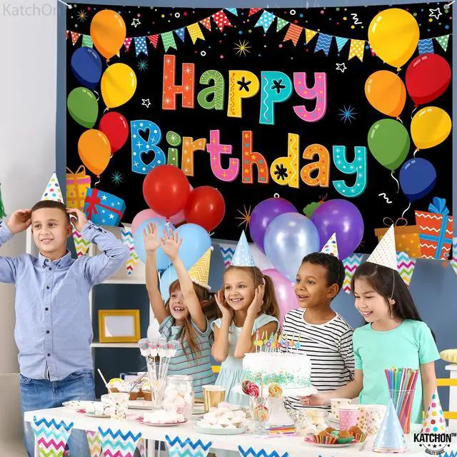 Alt view image 7 of 7 - Happy Birthday Banner Backdrop 72x44 Inch, Birthday Decorations | Happy Birthday Banner Rainbow Party Decorations for Girls | Colorful Birthday Signs for Boys Girls Women Men Decorations