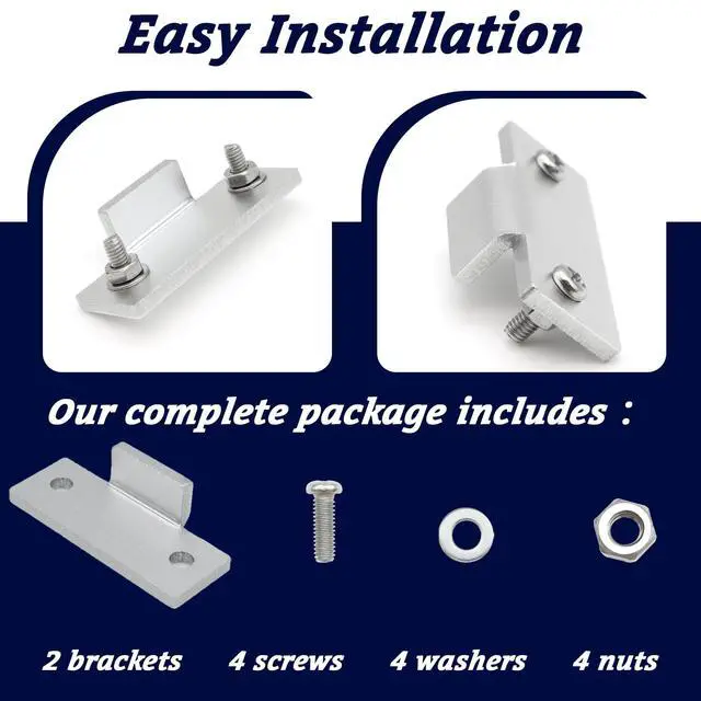 Alt view image 5 of 7 - Turntable Dust Cover Hinges - Repair Tabs and Hinge Brackets for Technics SL-D2 3200 B2 Q2 D3 - Includes 2-Brackets, 4-Screws, 4-Washers, and 4-Nuts - Easy Installation for Turntable Dust Cover Repair
