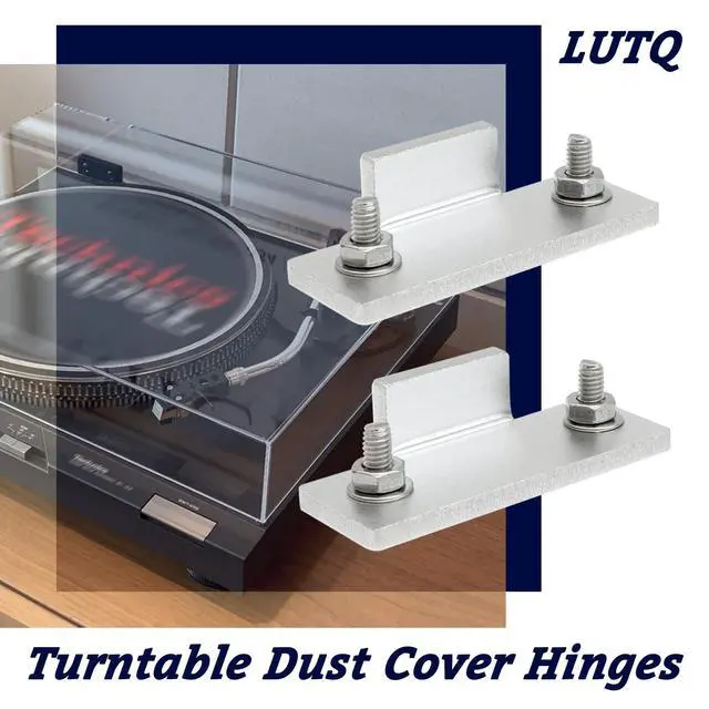 Alt view image 7 of 7 - Turntable Dust Cover Hinges - Repair Tabs and Hinge Brackets for Technics SL-D2 3200 B2 Q2 D3 - Includes 2-Brackets, 4-Screws, 4-Washers, and 4-Nuts - Easy Installation for Turntable Dust Cover Repair