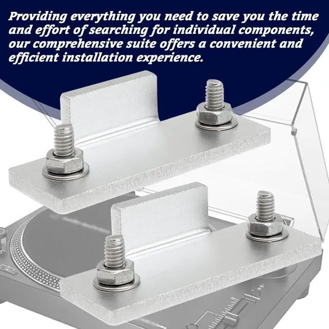 Alt view image 6 of 7 - Turntable Dust Cover Hinges - Repair Tabs and Hinge Brackets for Technics SL-D2 3200 B2 Q2 D3 - Includes 2-Brackets, 4-Screws, 4-Washers, and 4-Nuts - Easy Installation for Turntable Dust Cover Repair