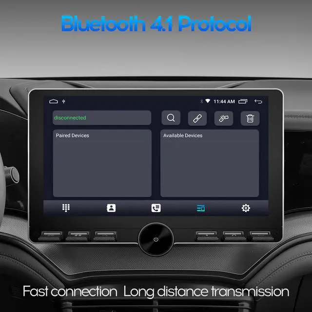 Alt view image 4 of 7 - 10inch 4Core 2+32GB IPS Full Touch Screen Android Car Radio Audio Video Stereo Player for Double Din Raido Model with CarPlay Android Auto WiFi BT MirrorLink Split Screen PIP GPS Navigation
