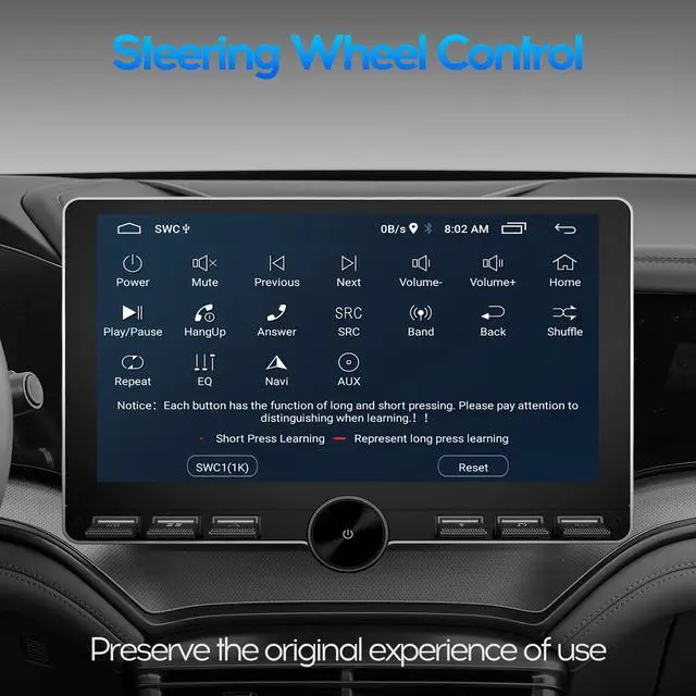 Alt view image 6 of 7 - 10inch 4Core 2+32GB IPS Full Touch Screen Android Car Radio Audio Video Stereo Player for Double Din Raido Model with CarPlay Android Auto WiFi BT MirrorLink Split Screen PIP GPS Navigation