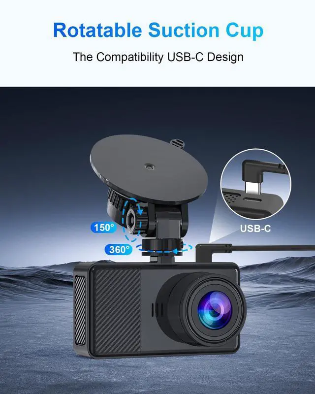 Alt view image 6 of 7 - Dash Cam Front and Rear, 2.5K+1080P Dual Dash Camera for Cars, 2 Display Mini Car Camera, G-Sensor Dashcam, Night Vision, 24H Parking Mode, Loop Recording, 170°Wide Angle, 64GB Card Included