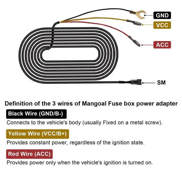 Alt view image 3 of 4 - Fuse Box Power Adapter Dash Cams, Upgrade Parking Monitoring, Hardwire Wire Kit Accessories(8.20 ft, Applicable to Vehicle Other Than Mercedes Benz)