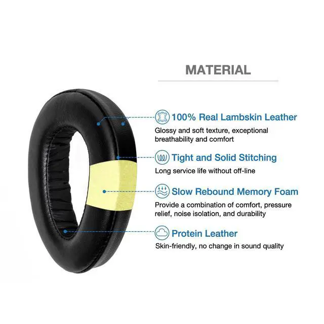 Alt view image 2 of 7 - Lambskin Ear Pads Cushion Headband Protective Cover Refresh Kit Compatible with Sennheiser PXC480 PXC550,PXC 550-II,MB660 UC,MB 660 MC Headphone Replacement Earpads