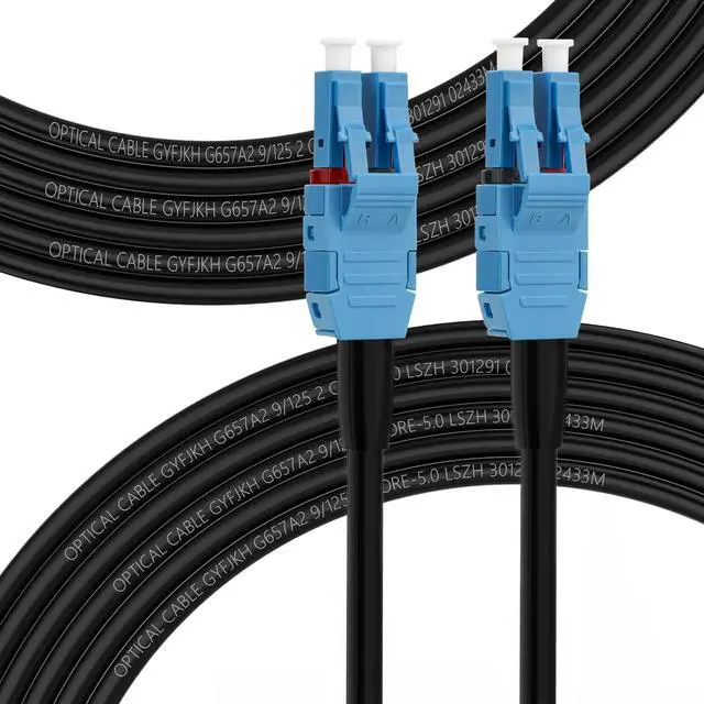 Main image of Single Mode LC to LC Outdoor Armored Fiber Patch Cable 20m | 66ft, OD-5mm, 9/125m SMF, Uniboot,10G/40G/100Gb, Direct Burial, For Data Center Long-Distance Use, LSZH