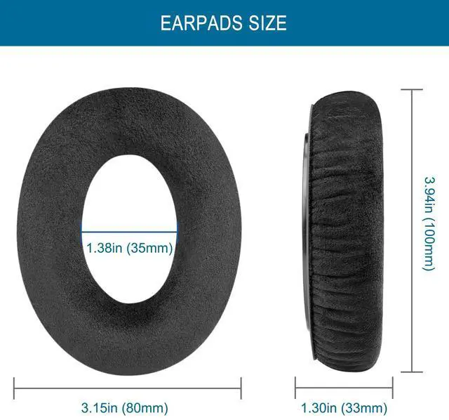 Alt view image 6 of 7 - Earpads for Sennheiser HD650/HD600/HD660S/HD545/HD525/HD535 Headphones, Velour Ear Pads Cushions Replacement for Massdrop X HD6XX/HD58X and HD580/HD565 Jubilee Headset (Velour Black)