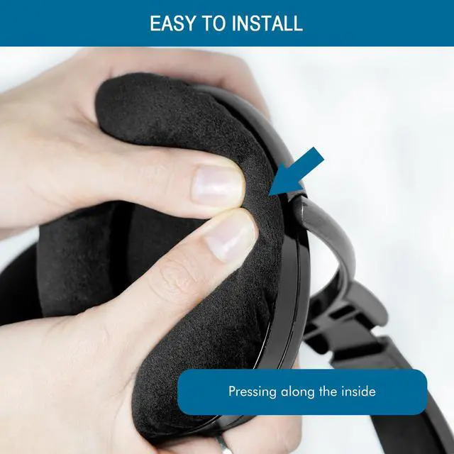 Alt view image 5 of 7 - Earpads for Sennheiser HD650/HD600/HD660S/HD545/HD525/HD535 Headphones, Velour Ear Pads Cushions Replacement for Massdrop X HD6XX/HD58X and HD580/HD565 Jubilee Headset (Velour Black)