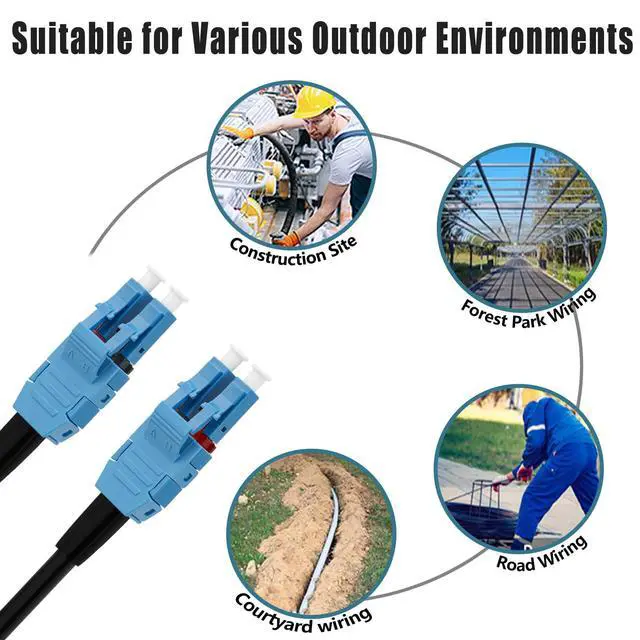 Alt view image 4 of 6 - Single Mode LC to LC Outdoor Armored Fiber Patch Cable 20m | 66ft, OD-5mm, 9/125m SMF, Uniboot,10G/40G/100Gb, Direct Burial, For Data Center Long-Distance Use, LSZH