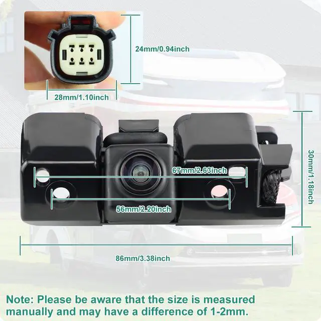 Alt view image 3 of 6 - 23306741 Backup Camera Rear View Camera Compatible with 2014-2015 Chevy Silverado Cheyenne GMC Sierra 1500 2500 HD 3500 HD, Replaces #22803702, 84143039, 590082, PAC13 by
