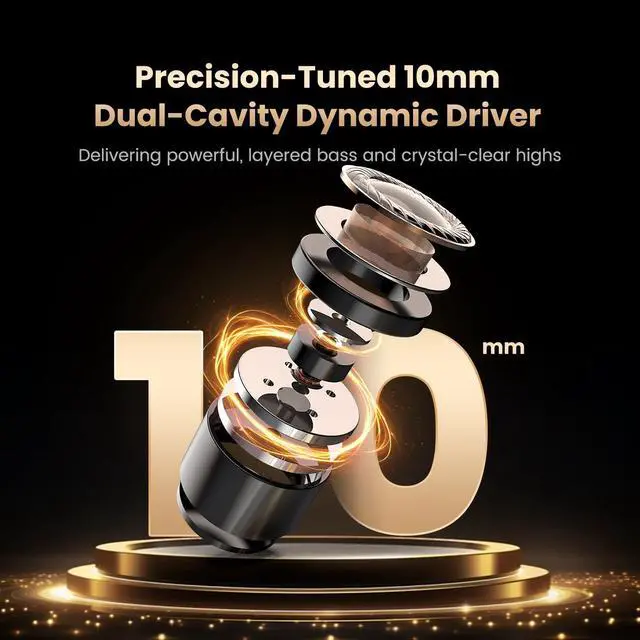Alt view image 7 of 7 - MK10 ArcSonics in-Ear Monitors, 10mm SiC Diaphragm Dual-Magnetic Circuit Dual-Cavity Dynamique Driver, Zinc Alloy Armor Shell, 6 Sound Styles, Low Latency Gaming IEMs, 4.4 mm OFC Cable