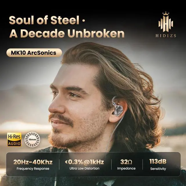 Alt view image 5 of 7 - MK10 ArcSonics in-Ear Monitors, 10mm SiC Diaphragm Dual-Magnetic Circuit Dual-Cavity Dynamique Driver, Zinc Alloy Armor Shell, 6 Sound Styles, Low Latency Gaming IEMs, 4.4 mm OFC Cable