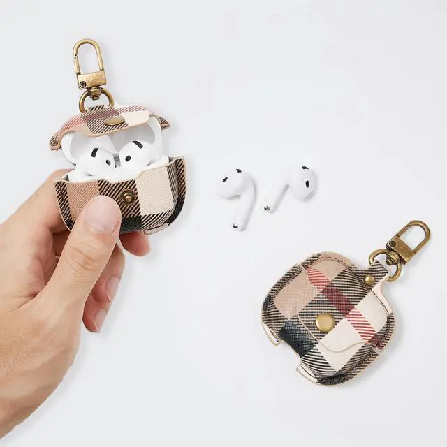 Alt view image 7 of 7 - for AirPods 4 Case with Keychain, Full Protective AirPods 4 Case 2024 for Women Men Compatible with AirPods 4th Charging Case-Brown