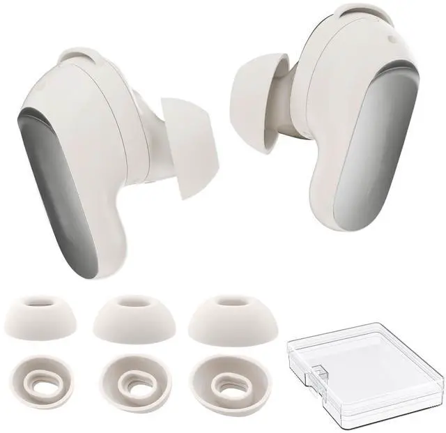 Main image of Ear Tips for Bose QuietComfort Ultra Earbuds 2nd Gen/Ultra Earbuds | 3 Pairs: S+M+L, Added Storage Box, Anti Slip, Secure Fit, Noise Reduction, Comfortable Silicone, Fits Charging Case
