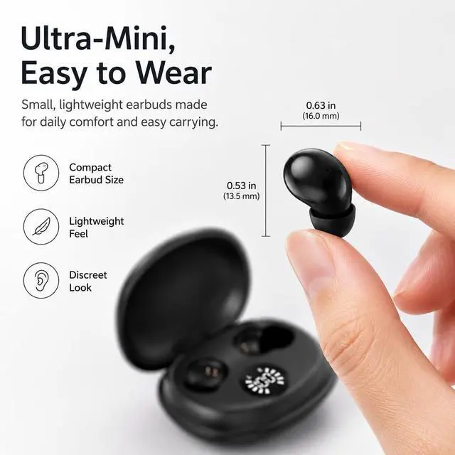 Alt view image 3 of 7 - Ultra-Smallest Invisible Earbuds, Discreet Mini Wireless Headphones, Hidden Bluetooth Buds for Small Ears & Sleeping, Compact Sleep Headphones for Side Sleepers, Long Standby