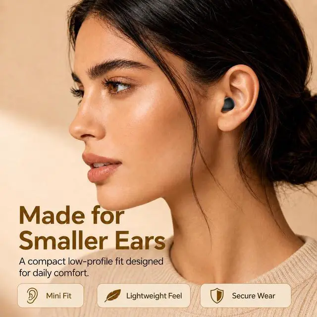 Alt view image 2 of 7 - Ultra-Smallest Invisible Earbuds, Discreet Mini Wireless Headphones, Hidden Bluetooth Buds for Small Ears & Sleeping, Compact Sleep Headphones for Side Sleepers, Long Standby