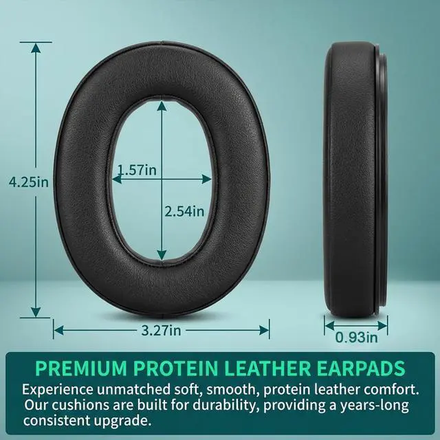 Alt view image 2 of 6 - Leather Ear Pads for 3M Peltor & WorkTunes Headsets | Compatible with Tactical 100 300 500, Compatible with Rangeguard, Protein Leather Memory Foam, Skin-Friendly, Noise Isolation