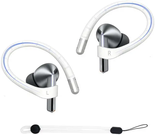 Main image of Titanium Alloy Ear Hooks for Samsung Galaxy Buds 3 Pro/Buds 3 FE/Buds 3 | Galaxy Buds 3 Earhooks Added Anti-Lost Lanyard,Accessories That Fit Securely,Anti Slip Sports Clip Hooks (White)