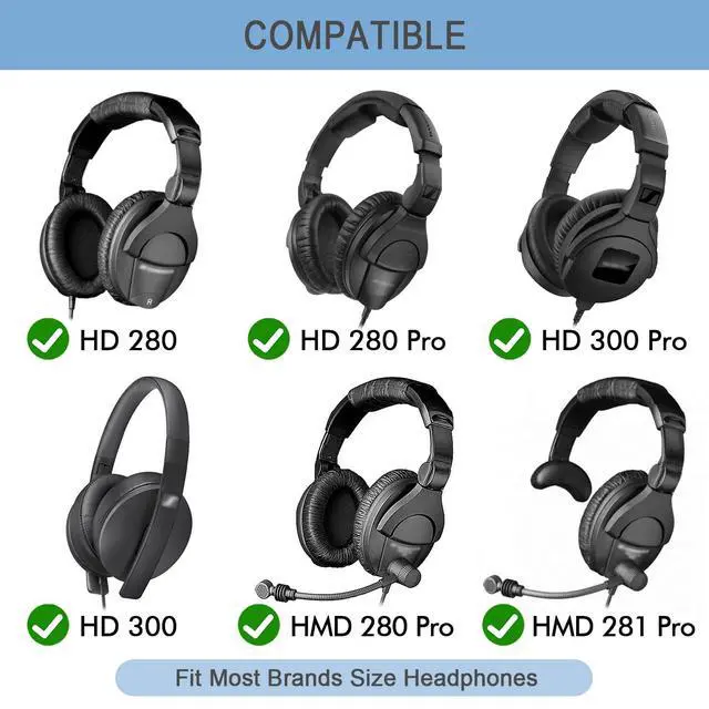 Alt view image 2 of 7 - GEVO Protective Headband Cover for Sennheiser HD280 / HD 280 Pro - Black | Also for HD300 / HD 300 Pro / HMD280 Pro / HMD281 Pro, No More Flaking Leather, Easy Installation, No Tool Needed
