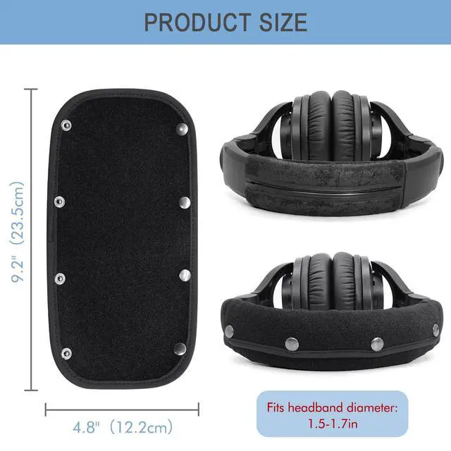 Alt view image 5 of 7 - GEVO Protective Headband Cover for Sennheiser HD280 / HD 280 Pro - Black | Also for HD300 / HD 300 Pro / HMD280 Pro / HMD281 Pro, No More Flaking Leather, Easy Installation, No Tool Needed