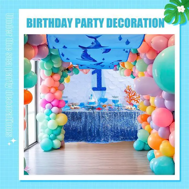 Alt view image 6 of 7 - 32 Inch x 16 ft Under The Ocean Classroom Decorations Shark Whale Ceiling Decor Sea Animal Hanging Banner Blue Fish Covers for Summer Vbs Pool Baby Shower Preschool Kindergarden Daycare