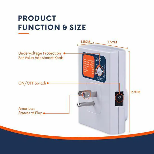 Alt view image 4 of 7 - Surge Protector for Home Appliances, 120V 15A Voltage Protector Outlet with 140J Lightning Protection, Wall Overload & Power Surge Protection Plug for Refrigerator, TV, Computer, Washing Machine