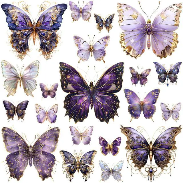 Main image of 400 Pcs Butterflies Flora and Fauna Scrapbook Stickers Set for Scrapbooking and Journaling Notebooks, Junk Journal Supplies, Sketchbook, Bookmark Making, Planner Sticker
